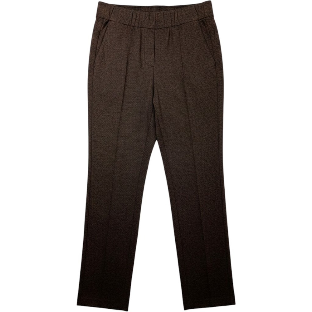 J.Jill Women Cafe Brown Textured Pull On Slim Leg Pants Small Brown Marled Knit